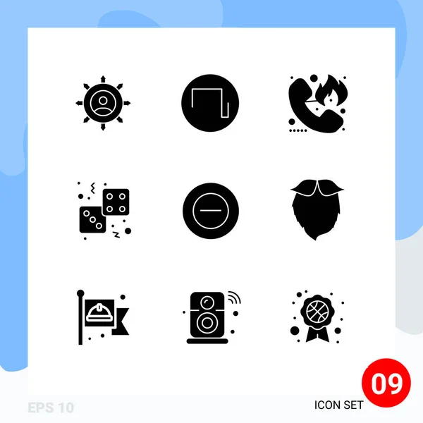 Kreativní Ikony Moderní Značky Symboly Hry Hry Volání Kasina Horká — Stockový vektor