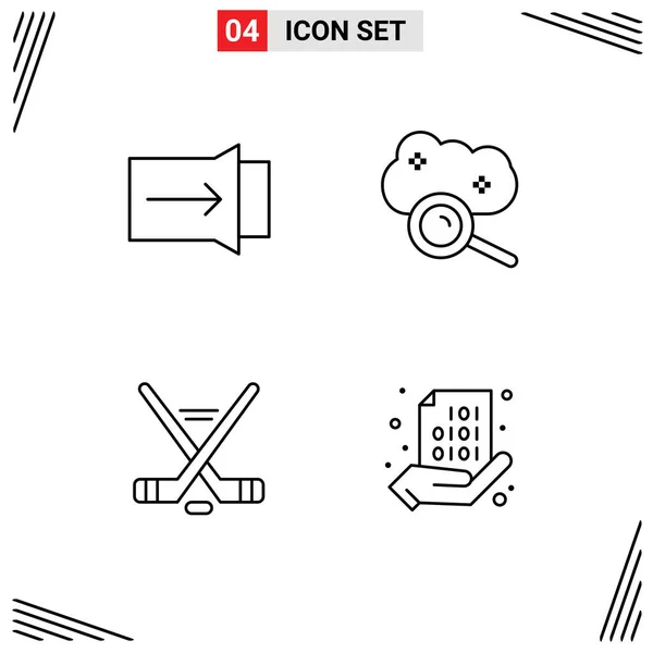 Stock Vector Icon Pack Sinais Linha Símbolos Para Gesto Esporte — Vetor de Stock