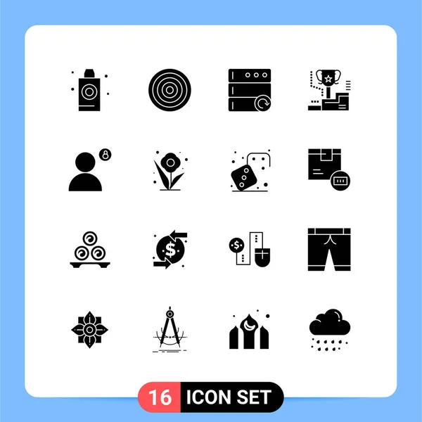 Universal Icon Symbols Group Modern Solid Glyphs Vislock Prize Database — Stockový vektor