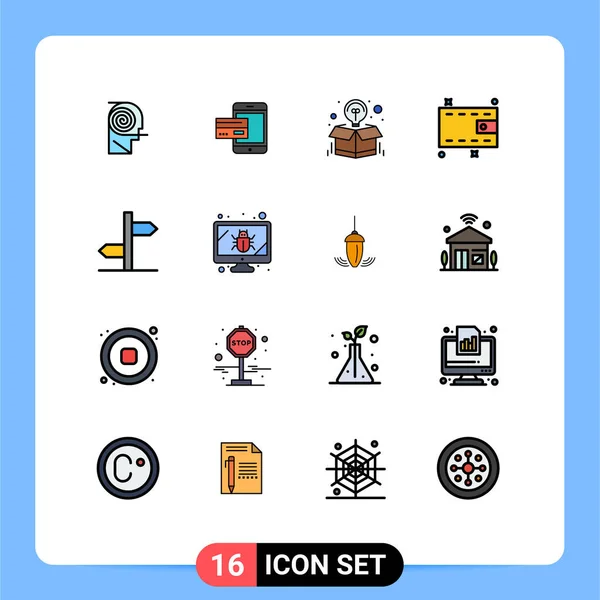 Universal Icon Symbols Group Modern Flat Color Plné Řádky Nabídky — Stockový vektor