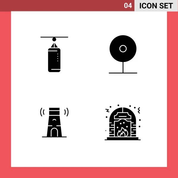 Iconos Creativos Signos Símbolos Modernos Bolsa Playa Punzonado Medios Comunicación — Archivo Imágenes Vectoriales