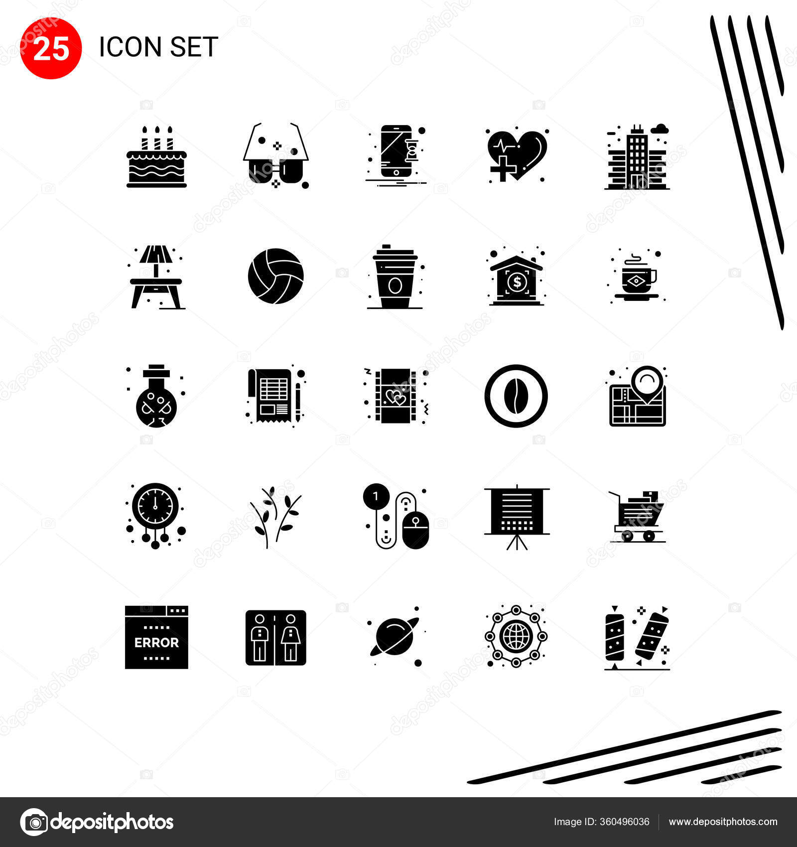 Group Solid Glyphs Signs Symbols City Medical Device Health Care Stock