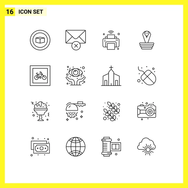 Thematic Vector Outlines Editable Symbols Parking Car Internet Things King — Stock Vector