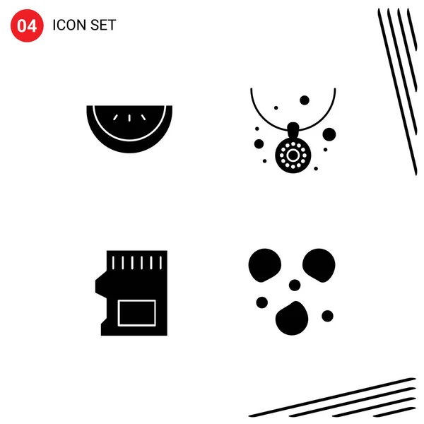 Universal Icon Symbols Group Modern Solid Glyphs Slice Data Fashion — Stock Vector