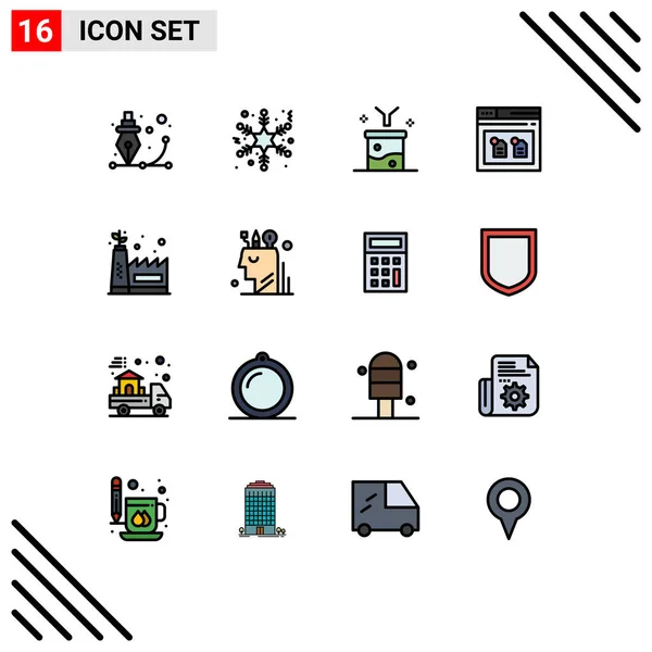 Conjunto Iconos Interfaz Usuario Moderna Símbolos Signos Para Fabricación Ecológica — Vector de stock