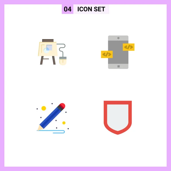 User Interface Flat Icon Pack Modern Signs Symbols Mouse Σχολικά — Διανυσματικό Αρχείο