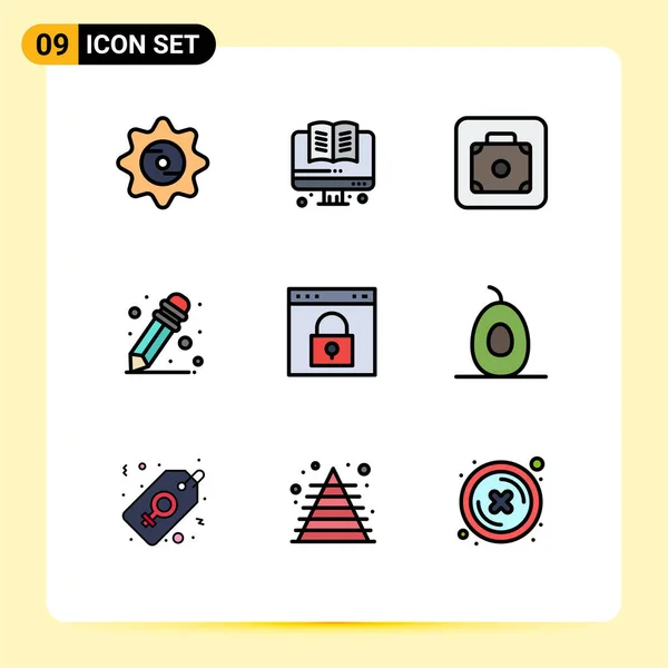 Universal Icon Symbols Group Modern Filledline Flat Colors Password Lock — 스톡 벡터