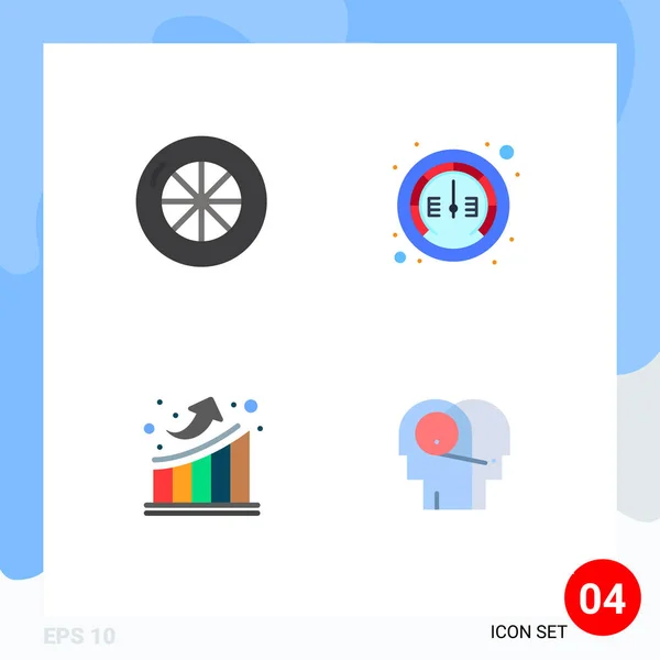 User Interface Flat Icon Pack Modern Signs Symbols Tire Internet — Vetor de Stock