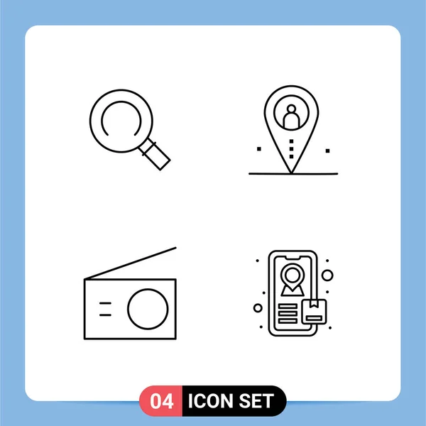 Signos Línea Universal Símbolos Elementos Generales Eléctricos Distancia Navegación Diseño — Vector de stock