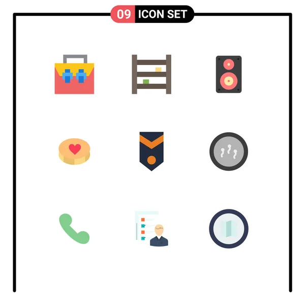 Universal Icon Symbolen Groep Van Modern Flat Kleuren Van Liefde — Stockvector