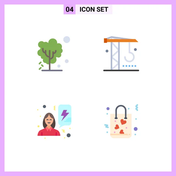 Universal Flat Icons Set Web Mobile Applications Dry Feminism Tree — Stock Vector