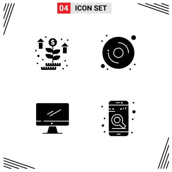 Stock Vector Icon Pack Signos Línea Símbolos Para Crecer Dispositivo — Archivo Imágenes Vectoriales