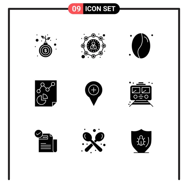 Stock Vector Icon Pack Mit Zeilenzeichen Und Symbolen Für Navigation — Stockvektor