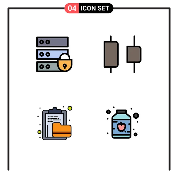 Creative Icons Modern Jelek Szimbólumok Eszköz Dokumentum Kulcs Vízszintes Mappa — Stock Vector