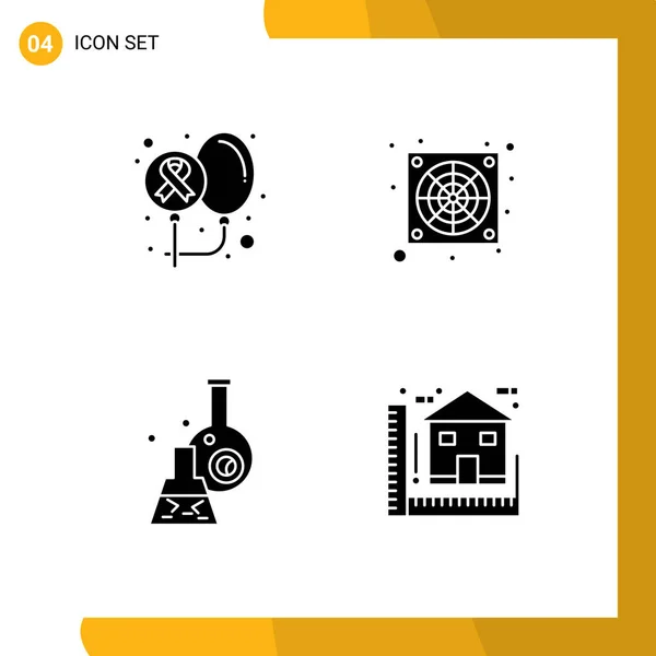 Интерфейс Glyph Пакет Современных Сигналов Сигналов Воздушных Шаров Лаборатория Здоровье — стоковый вектор