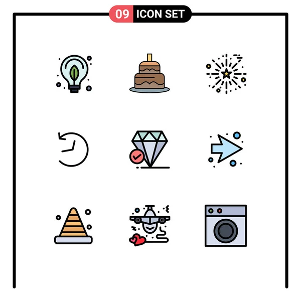 Stock Vector Icon Pack Mit Zeilenzeichen Und Symbolen Für Großes — Stockvektor