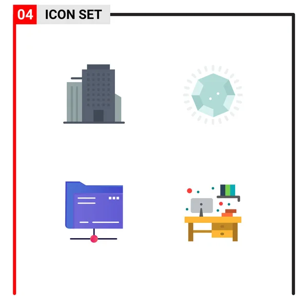 Conjunto Iconos Planos Universales Para Construcción Aplicaciones Web Móviles Servidor — Archivo Imágenes Vectoriales