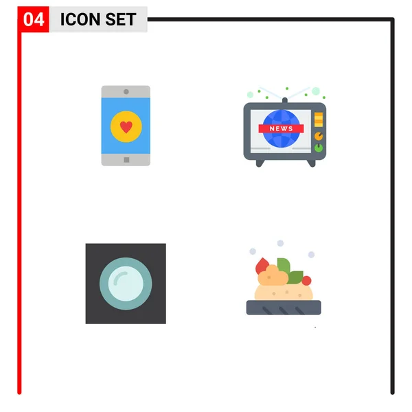 Flat Icon Concept Websites Mobile Apps Application Interior Television Light — Stock Vector