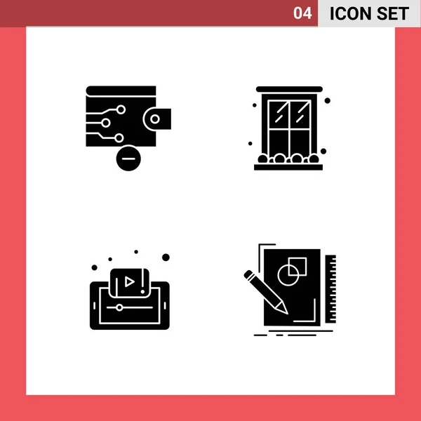 Set Iconos Interfaz Usuario Moderna Símbolos Signos Para Finanzas Decoración — Vector de stock