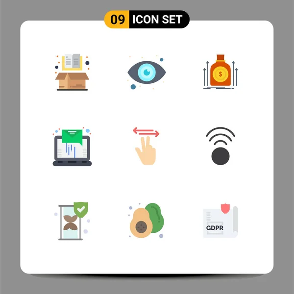 사용자 인터페이스 Flat Color Pack Modern Signs Symbols Gestures Online — 스톡 벡터