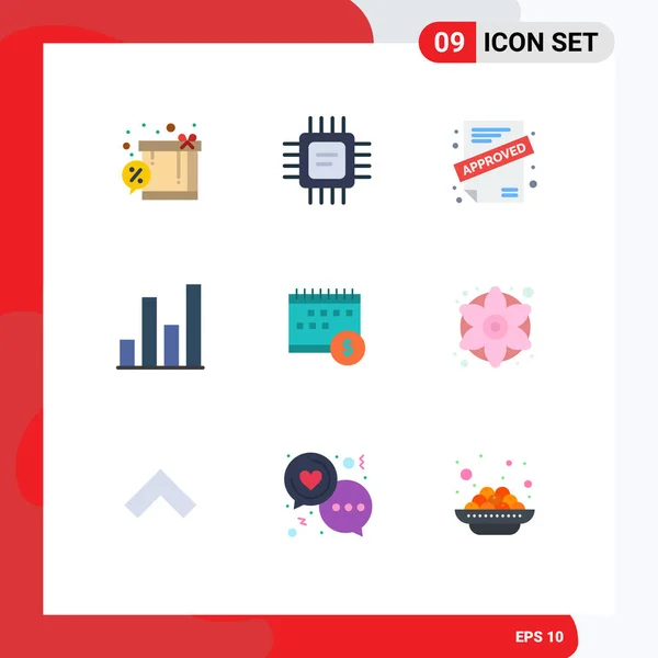 Universal Icon Symbols Group Modern Flat Colors Money Banking Application - Stok Vektor