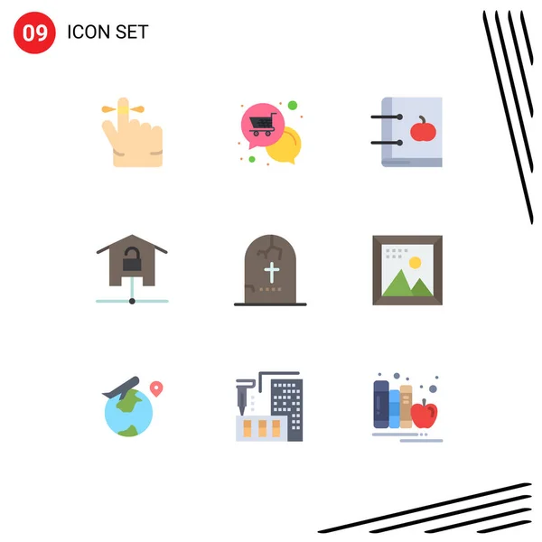 Universal Icon Symbols Group Modern Flat Colors Technology Kit Apple — Vettoriale Stock