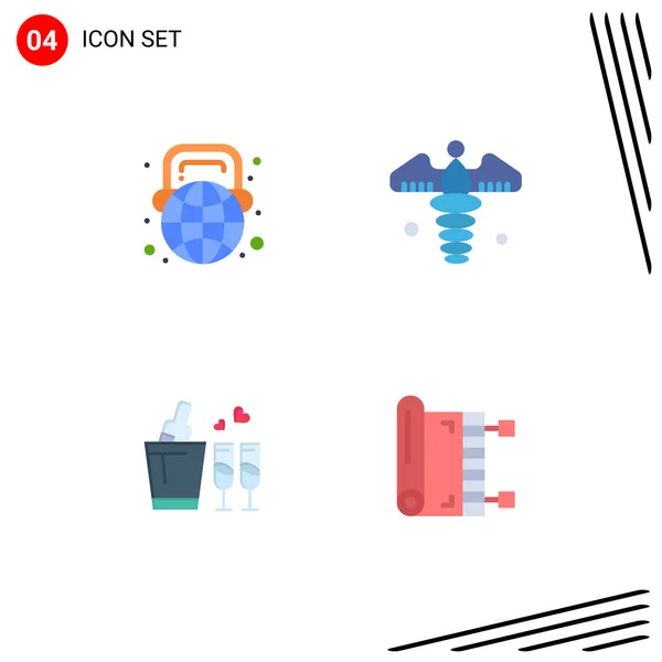 Creative Icons Modern Jelek Szimbólumok Oktatás Üveg Világ Orvosi Szerelem — Stock Vector