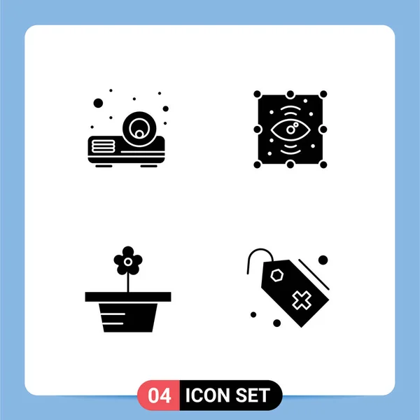 Ensemble Symboles Modernes Icônes Interface Utilisateur Signes Pour Projecteur Pot — Image vectorielle