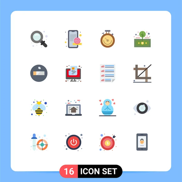 Universal Icon Symbols Group Modern Flat Colors Non Smoking Return — стоковый вектор