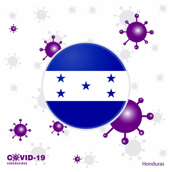 Oren Por Honduras Covid Coronavirus Typography Flag Quédate Casa Mantente — Vector de stock