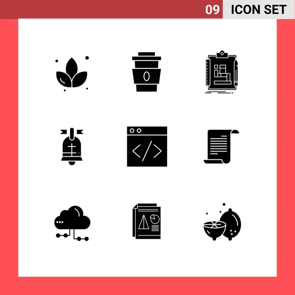Universal Icon Symbols Group Modern Solid Glyphs Web American Algorithm — Vetor de Stock