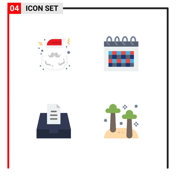 Universal Flat Icons Set Web Mobile Applications Christmas Inbox Santa — Image vectorielle