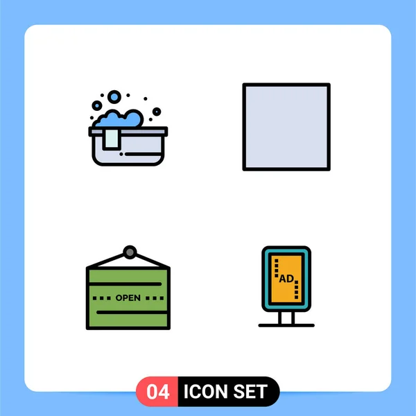 Creative Icons Modern Signs Sysymbols Bath Shop Relaxing Bath Food — Vector de stock