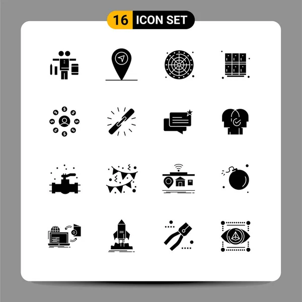 Universal Icon Symbols Group Modern Solid Glyphs Doller User Game — Vetor de Stock