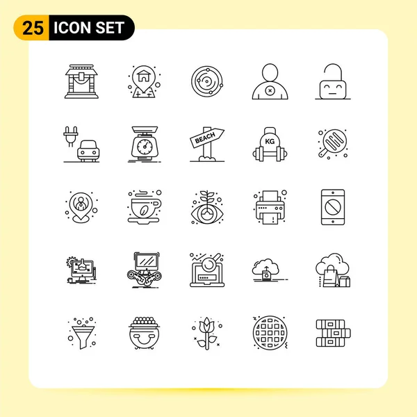 Creative Icons Современные Знаки Символы Разблокировки Выключения Универа Управления Человека — стоковый вектор
