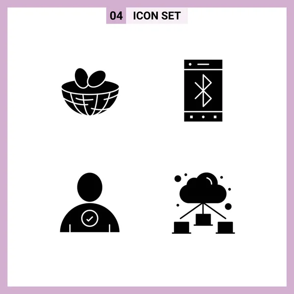 Universal Icon Symbols Group Modern Solid Glyphs Eggs Complete Spring — Stockový vektor