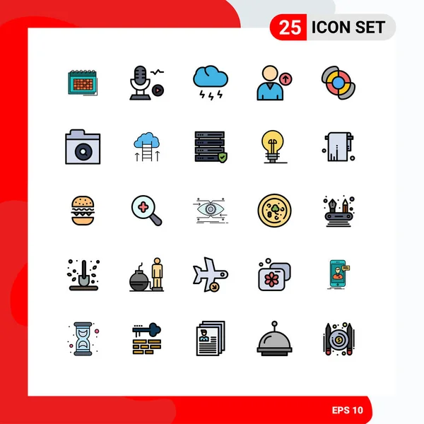 Stock Vector Icon Pack Líneas Signos Símbolos Para Usuario Avatar — Archivo Imágenes Vectoriales