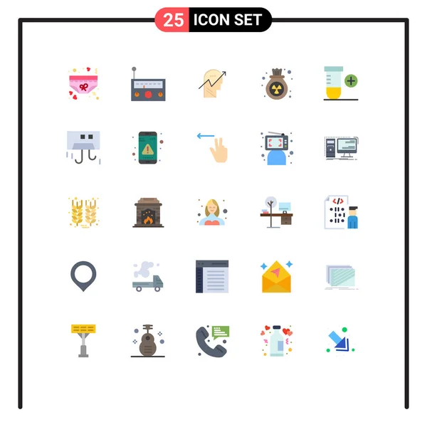 Universal Icon Symbols Group Modern Flat Colores Residuos Contaminación Radio — Vector de stock