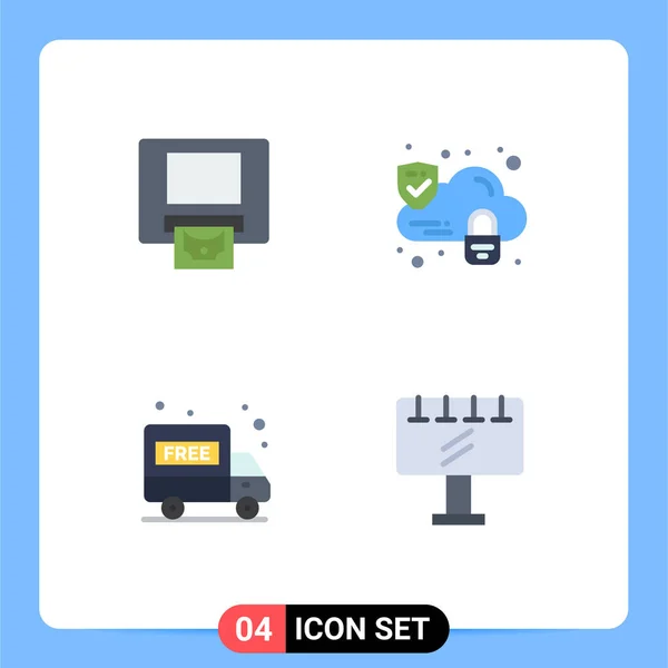 Universal Icon Symbols Gruppe Von Modernen Flachen Symbolen Für Geldautomaten — Stockvektor