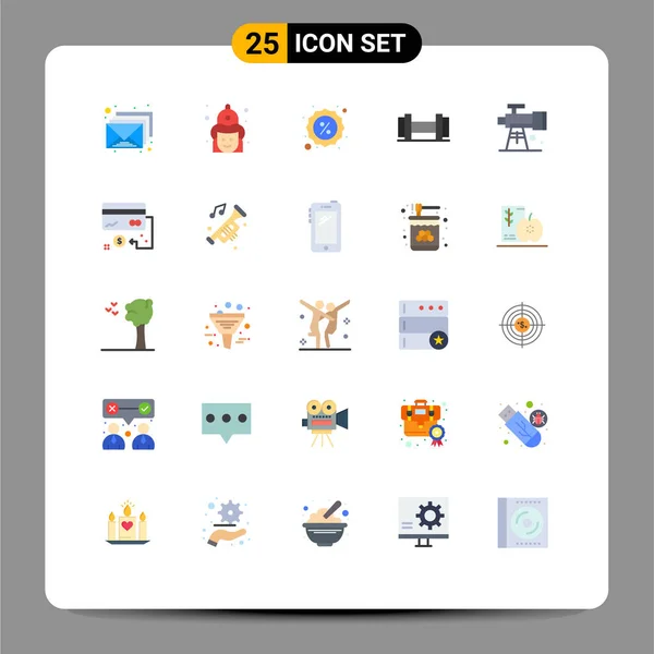 Stock Vector Icon Pack Mit Linienzeichen Und Symbolen Für Raum — Stockvektor