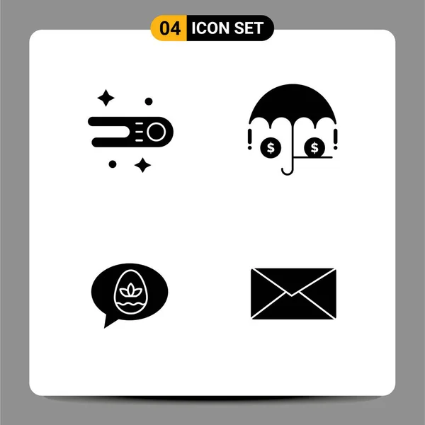 상업용 Glyphs 천문학 이메일 Editable Vector Design Elements — 스톡 벡터