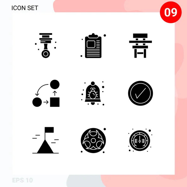 Set Modern Icons Symbols Signs Bug Strategy Class Planning Diagram — Stock Vector