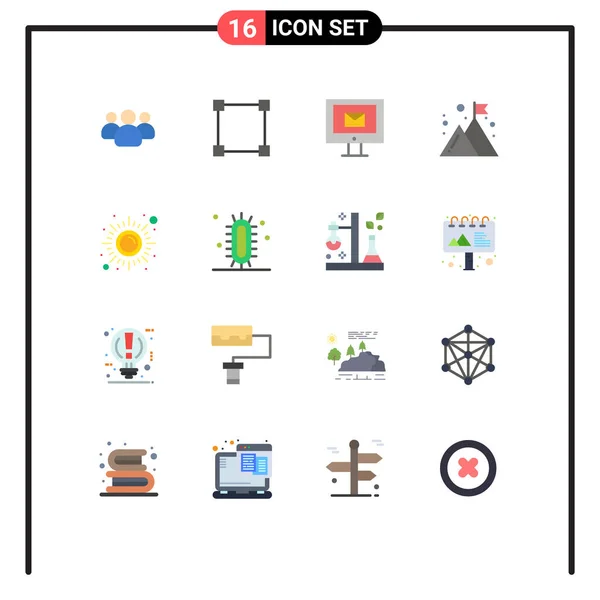 Icônes Créatives Signes Modernes Symboles Méditation Fitness Courrier Mission Entreprise — Image vectorielle