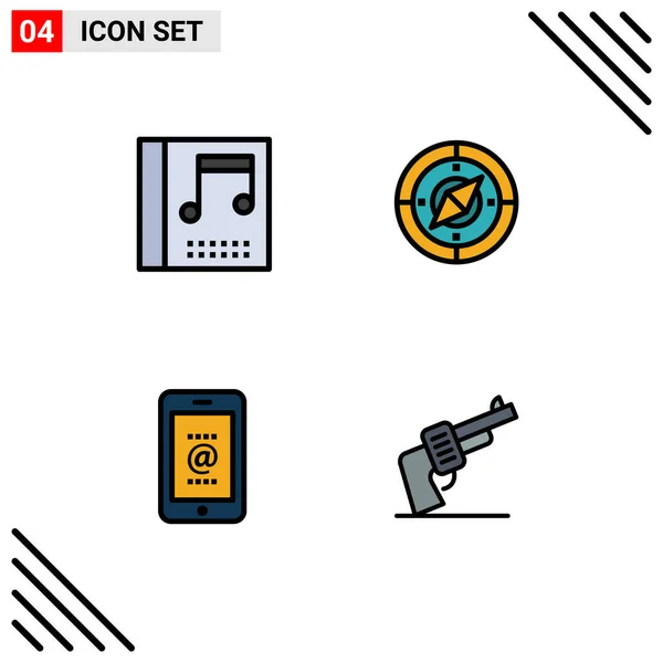 Stock Vector Icon Pack Líneas Signos Símbolos Para Álbum Navegación — Vector de stock