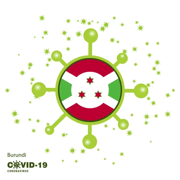 Предыстория Заболевания Коронавирусом Бурунди Стай Домой Стай Здоров Берегите Свое — стоковый вектор