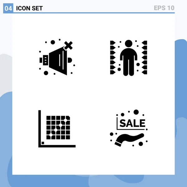 Mobile Interface Solid Glyph Set Pictograms Edit Challenge Task Grid — Stockový vektor