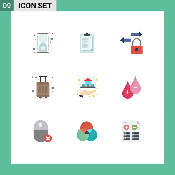 Creative Icons Modern Signs Symbols Real Tourist Presentation Luggage Baggage — Stock Vector