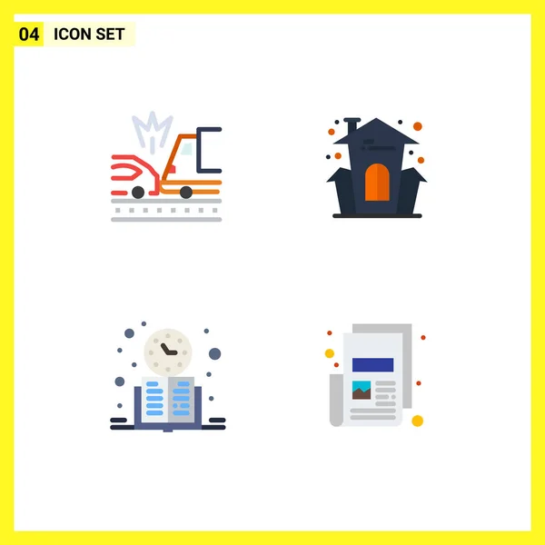 Pack Modern Flat Icons Signs Symbols Web Print Media Accident — Stock Vector