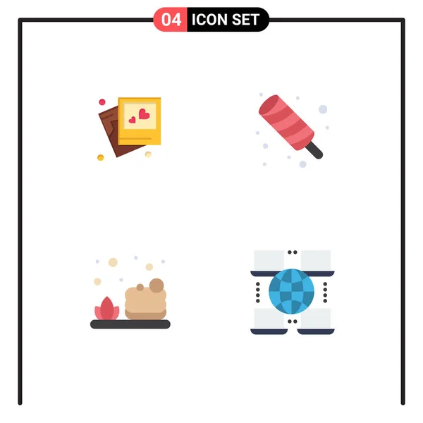 Set Modern Icons Symbols Signs Frame Cleaning Wedding Ice Cream — Stock Vector