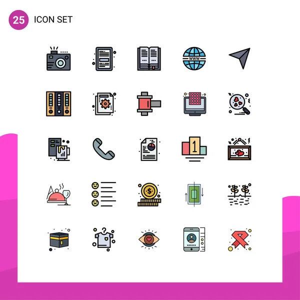 Set Modern Icons Symbols Signs Map System File Security Open — Stock Vector